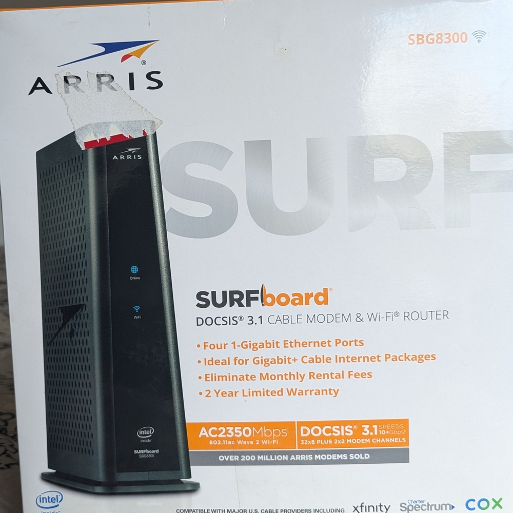 ARRIS SURFboard DOCSIS 3.1 Cable Modem & Wi-Fi Router